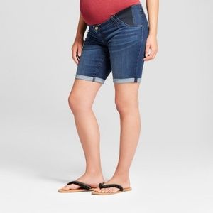 Maternity Inset Panel Bermuda Jean Shorts #67-24
